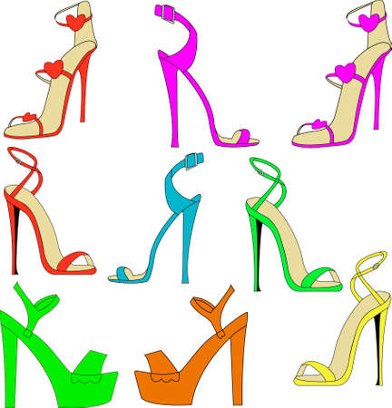 vector illustration of a set of shoesのイラスト素材