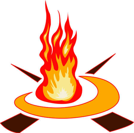 abstract pattern in the form of a hearth flameのイラスト素材