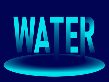 abstract background in bright blue and dark colors with the image of the inscription waterのイラスト素材