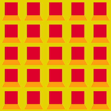 seamless pattern with the image of red squares on a yellow background for prints on fabric and wall decorationのイラスト素材
