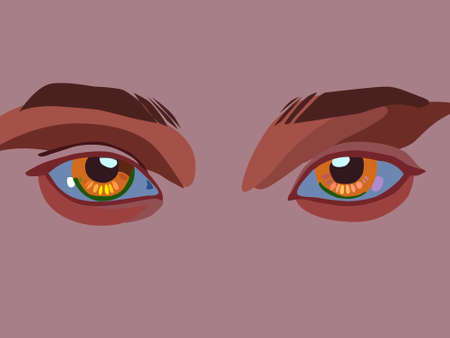 vector color sketch of a pair of eyes as a design element for prints and advertisingのイラスト素材