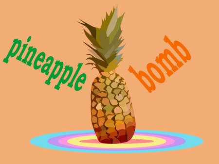 vector illustration depicting a stylized bomb pineapple for product advertisingのイラスト素材
