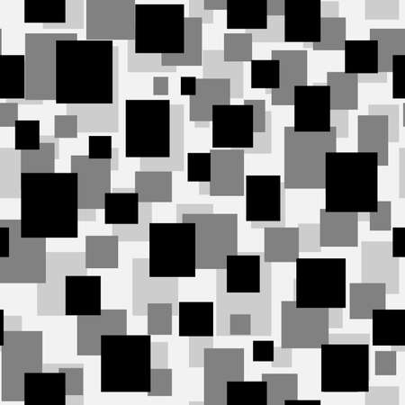 seamless abstract pattern in black-gray tones of rectangles superimposed on each other for prints on fabrics, packaging, as well as for interior decorationのイラスト素材