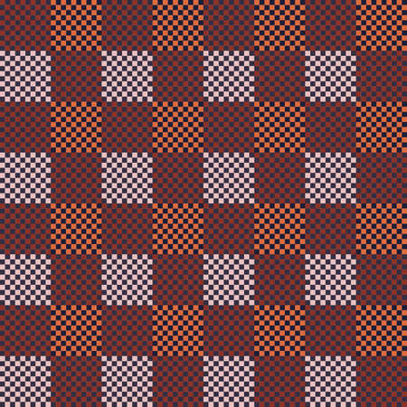seamless checkerboard pattern in light brown, terracotta tones for prints on woolen, flannel, knitted fabrics as well as prints on covers, tableware, ceramics and interior decorationのイラスト素材