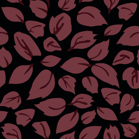 seamless pattern with the image of the ornament of leaves in brown tones for prints on fabrics. clothing packaging, ceramics, tableware and interior decorationのイラスト素材