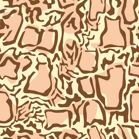 seamless abstract pattern in beige, natural colors in the form of camouflage for prints on fabric, clothing, packaging, ceramics and for interior decoration, frames, coversのイラスト素材
