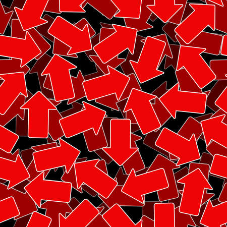 seamless abstract volumetric pattern with the image of arrows in red and dark red shades for prints on fabric, packaging, ceramics and for room decoration, covers, banners, postcards and skinsのイラスト素材