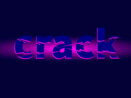 vector illustration depicting the stylized word crack for prints on t-shirts and wall decoration, interiors.のイラスト素材