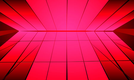vector illustration depicting a three-dimensional abstract pattern in red tones for interior design...