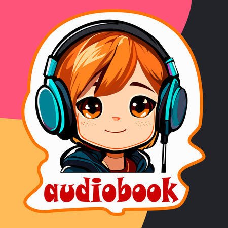 Cute cartoon girl listening to music with headphones. Vector illustration.のイラスト素材