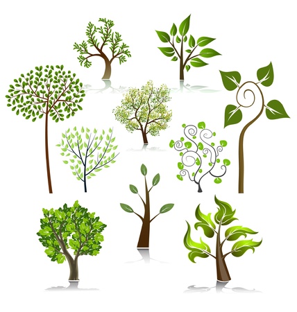Tree vector iconsのイラスト素材