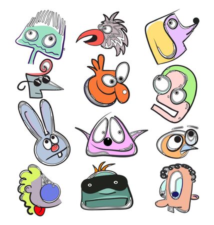 crazy cartoonsのイラスト素材