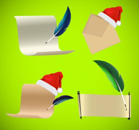 Christmas scrolls paper icons backgroundsのイラスト素材