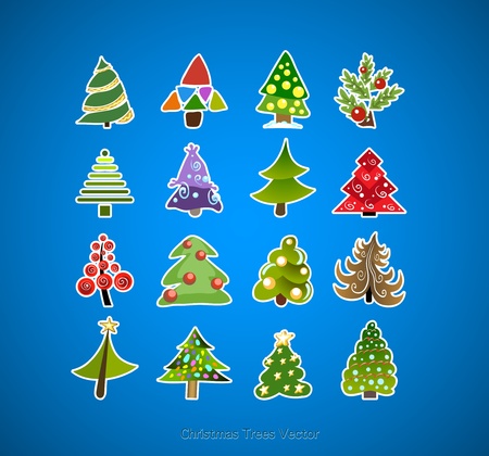 Christmas tree icons vector designのイラスト素材