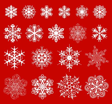 christmas snowflakes icon collection のイラスト素材