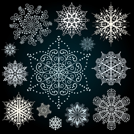 Christmas snowflakes vector art design のイラスト素材