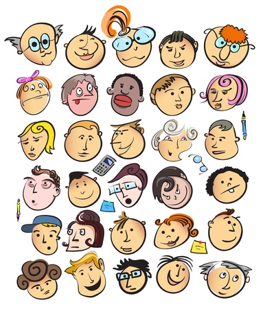 face people cartoon のイラスト素材