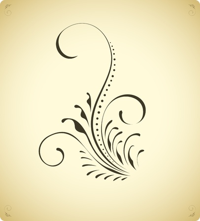Vintage floral decoration elementのイラスト素材