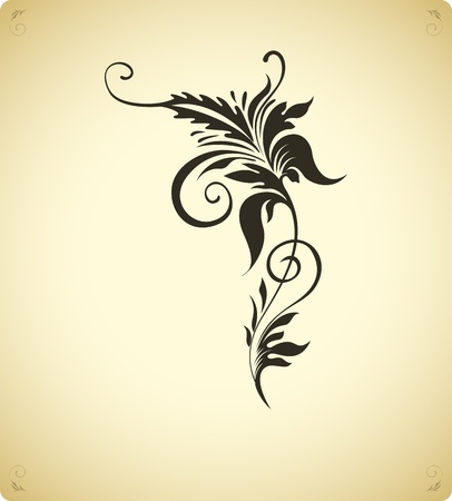 Vintage floral decoration elementのイラスト素材
