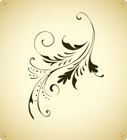 Vintage floral decoration elementのイラスト素材