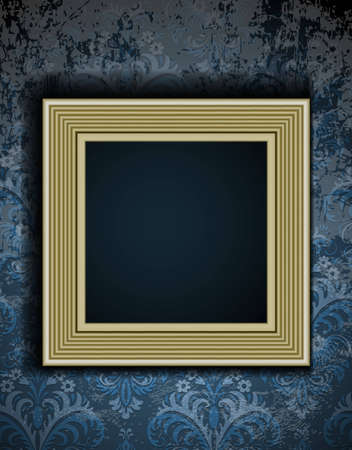Picture frame on grunge wall vector vintage designのイラスト素材