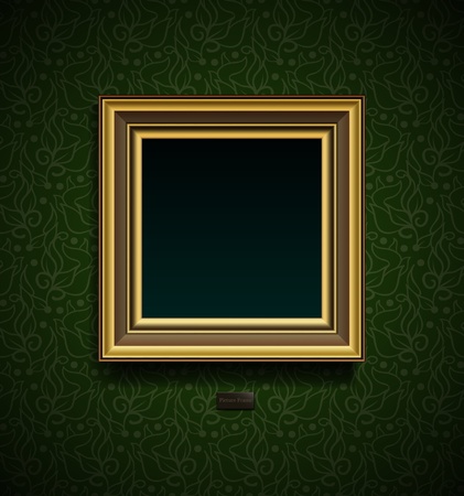 Picture frame on grunge wall vector vintage designのイラスト素材