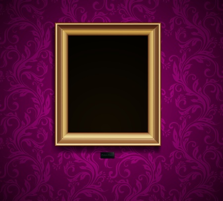 Picture frame on grunge wall vector vintage designのイラスト素材