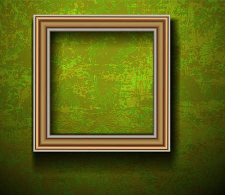 Empty Picture Frame on Grunge Wallのイラスト素材
