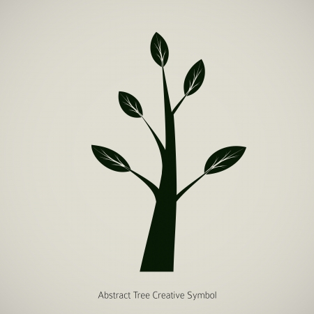 Tree Symbol Design, Creative Nature Iconのイラスト素材