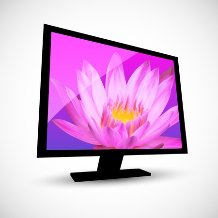 TV panel screen. Computer monitor icon.のイラスト素材