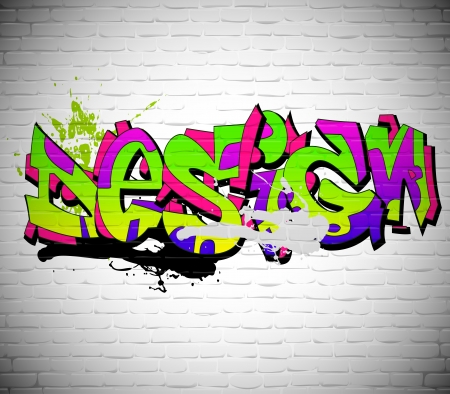 Graffiti wall background, urban artのイラスト素材