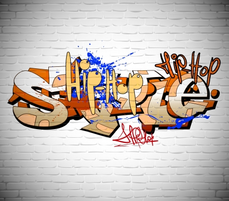 Graffiti wall background, urban artのイラスト素材