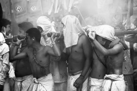 PHUKET, THAILAND- OCT 23: Unidentified participant the parade on October 23, 2012 Vegetarian Festival Phuket Thailand. The Festival is a famous annual festival also known as Nine Emperor Gods festivalのeditorial素材