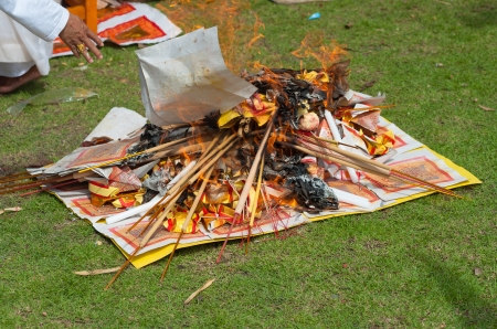 PHUKET, THAILAND- OCT 23: Religious ritual on October 23, 2012 Vegetarian Festival Phuket Thailand. The Festival is a famous annual festival also known as Nine Emperor Gods festivalのeditorial素材