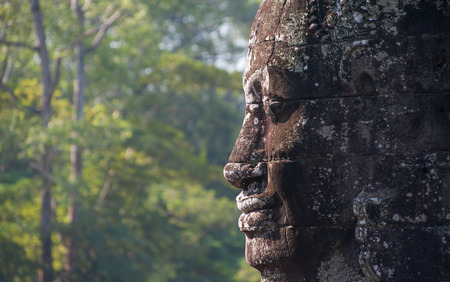 Angkor Wat Cambodia. Bayon temple in Angkor Thom historical placeの写真素材