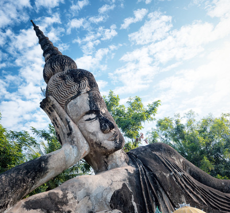 Laos Buddha park Tourist attraction and public park in Vientianeの写真素材