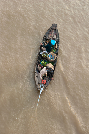 Vietnam, Mekong Delta floating market in Can Thoの写真素材