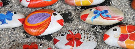 souvenir stone small fishes from the island of Crete. Greeceの写真素材