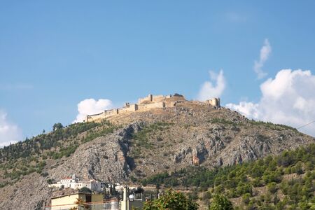 Ruins of the fortress Argos on the hill Larissa. Peloponnese. Greeceの写真素材