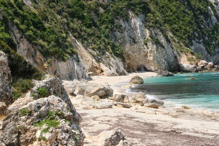 Beautiful wild beach on the island of Kefalonia. Greeceの写真素材