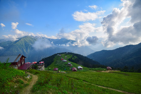 POKUT PLATEAU view with Kackar Mountains. This plateau is located in Camlihemsin district of Rize...