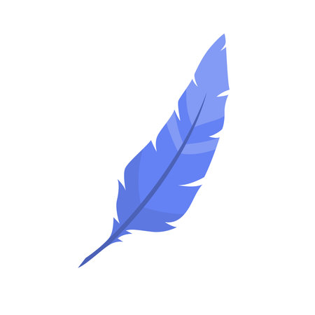Blue feather illustration isolated on white backgroundのイラスト素材