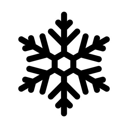 Black snowflake isolated on white background. blue moodのイラスト素材