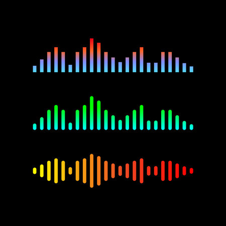 Music equalizer, audio waveform abstract technology backgroundのイラスト素材