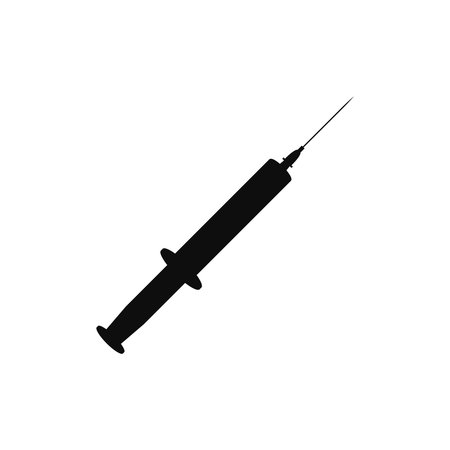 Syringe with needle icon isolated on white background.Vector syringe iconのイラスト素材