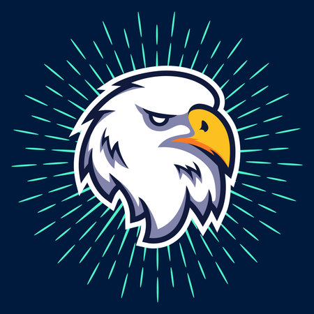 Illustration of an eagle's head with a menacing look. sports moodのイラスト素材