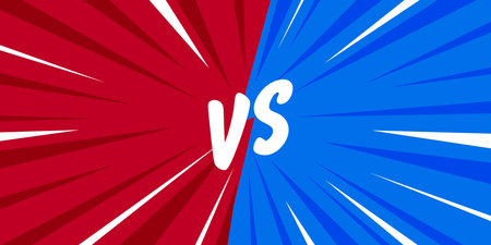 Versus battle retro background with sunbeams and halftones. Heading against the battle. Competitions between participants, fighters or teams. vector illustration.のイラスト素材