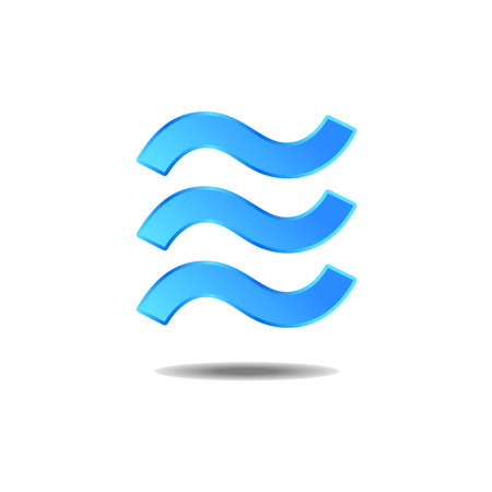 3D blue cryptocurrency hanging above the surface. It can be used on the Internet in the form of an icon, board or poster.のイラスト素材