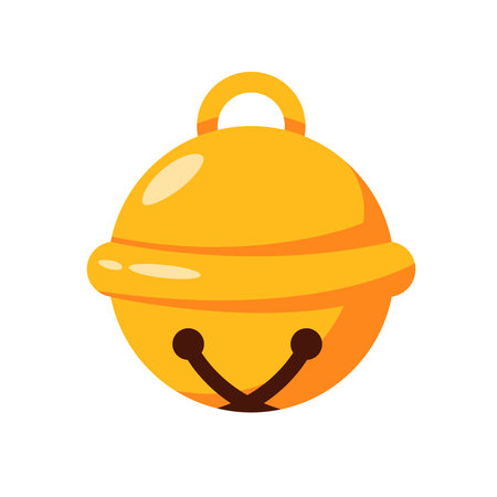 Christmas jingle bell illustration icon.Cartoon styleのイラスト素材