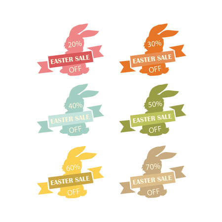 easter sale icon, egg logo, rabbit symbolのイラスト素材